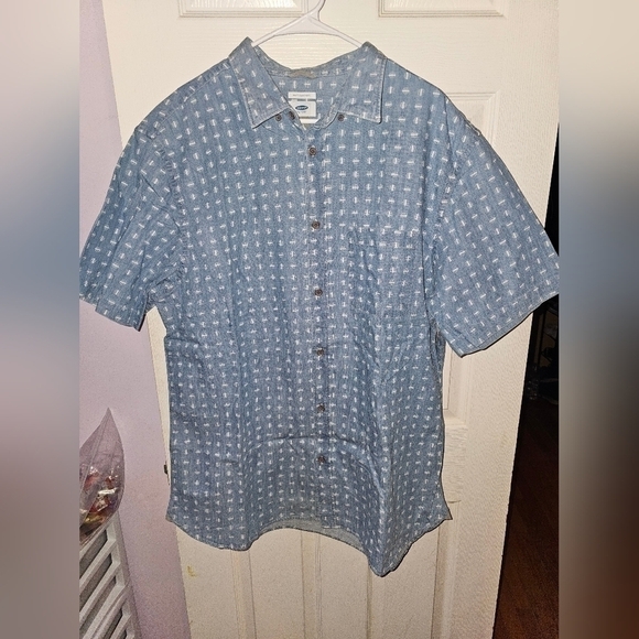 5 Old Navy Shirt Mens XXL  Short Sleeve Slim Fit Button Up Top Tall - Picture 8 of 15